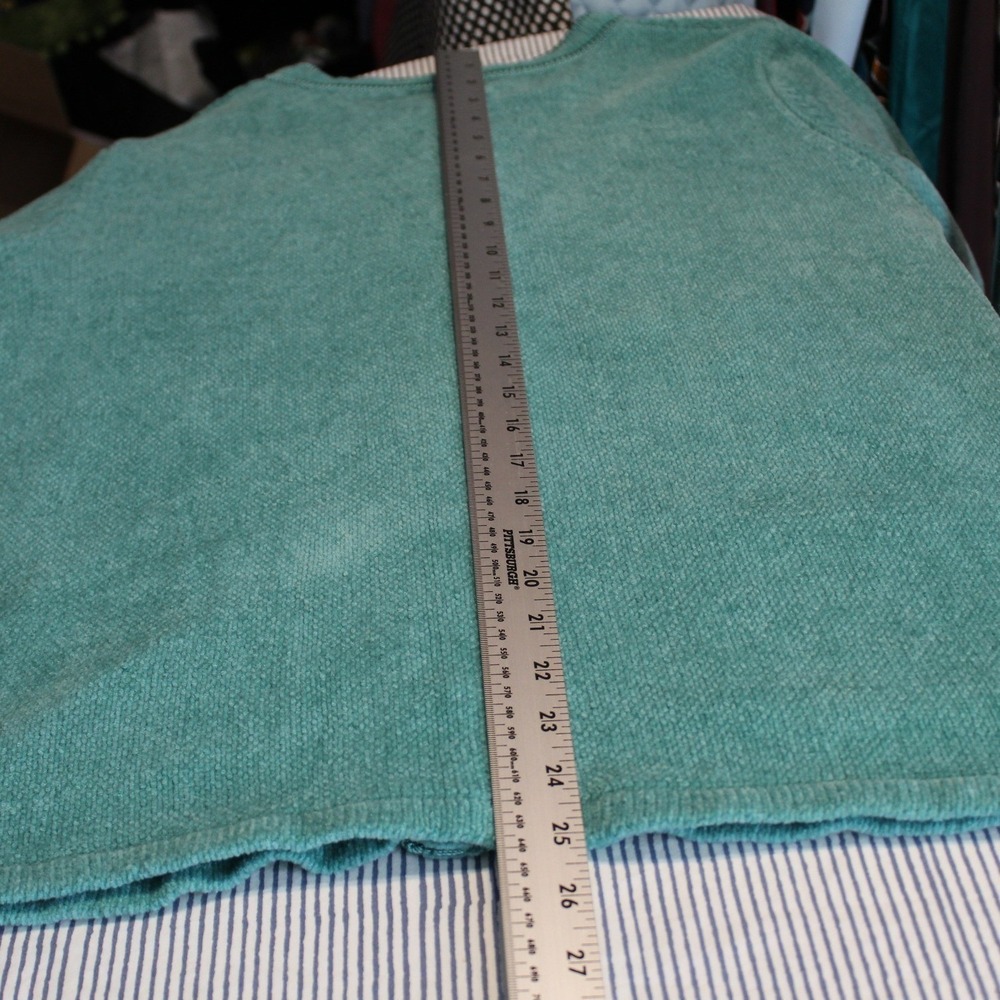 Jenny $68 Medium Retro Teal Pointelle Knit Floral Embellished Button Cardigan‎ - Picture 12 of 13